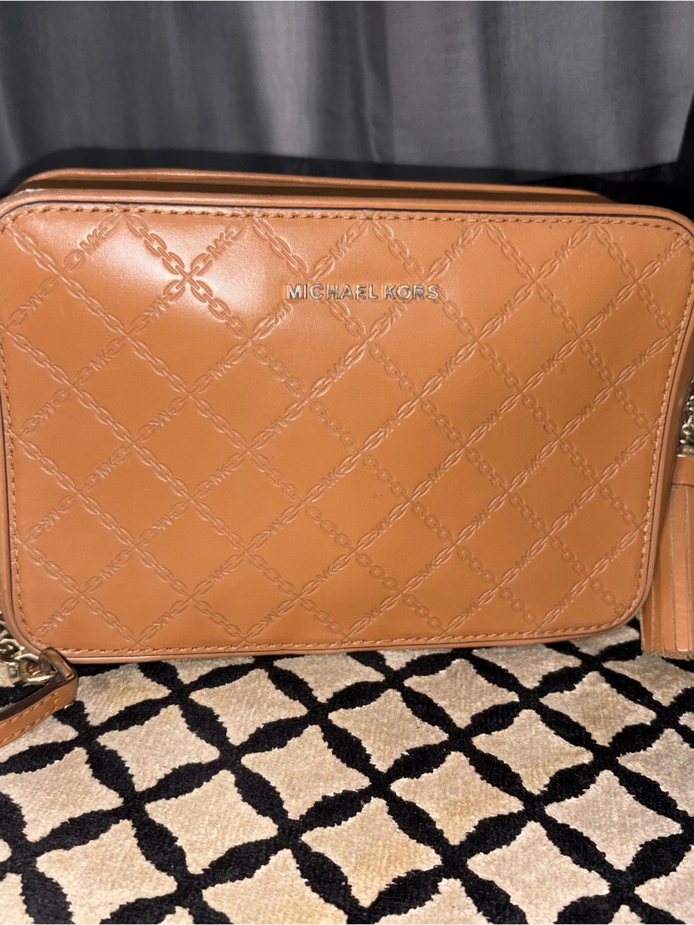 Michael Kors Cognac Quilted Leather Crossbody